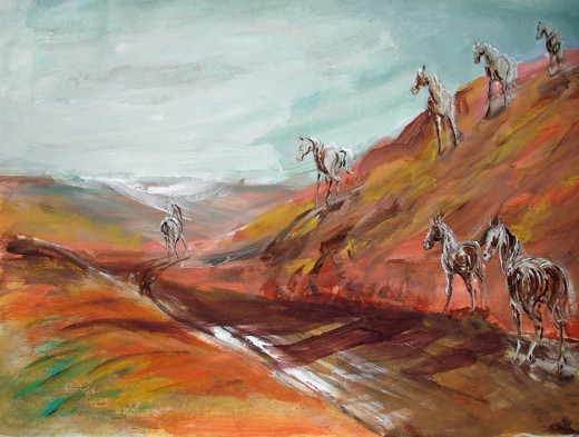 Landschaft mit Pferden